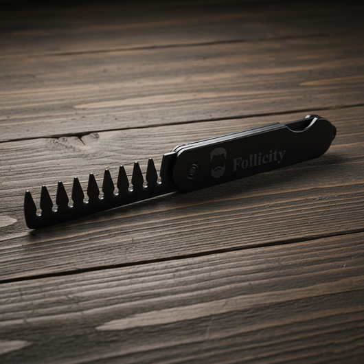 Използване на Follicity Beard Comb за разресване и подреждане на брадата